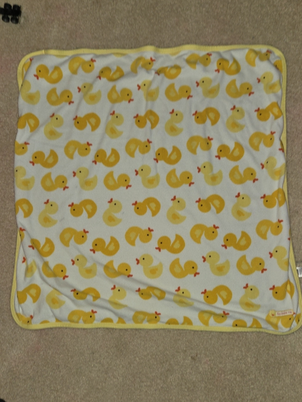 Yellow Duck Print Baby Blanket - Soft Cotton Fleece